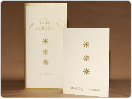 Golden wedding anniversary invitation and wedding 